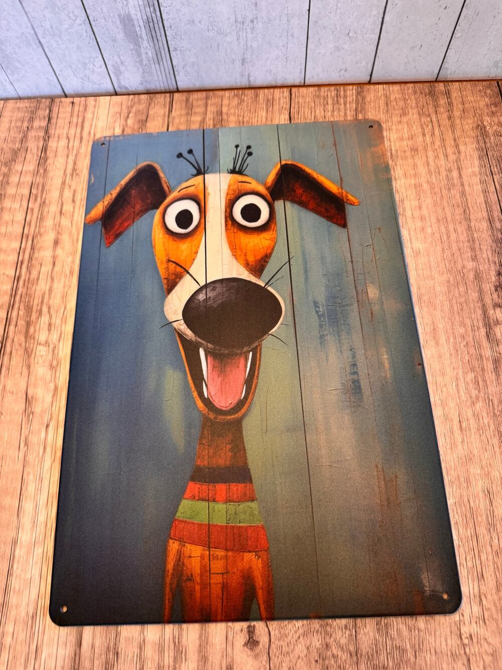 Brown Sweater Dog Metal Sign Cute Dog Lover Gift Decor Gift Idea Hound Dog
